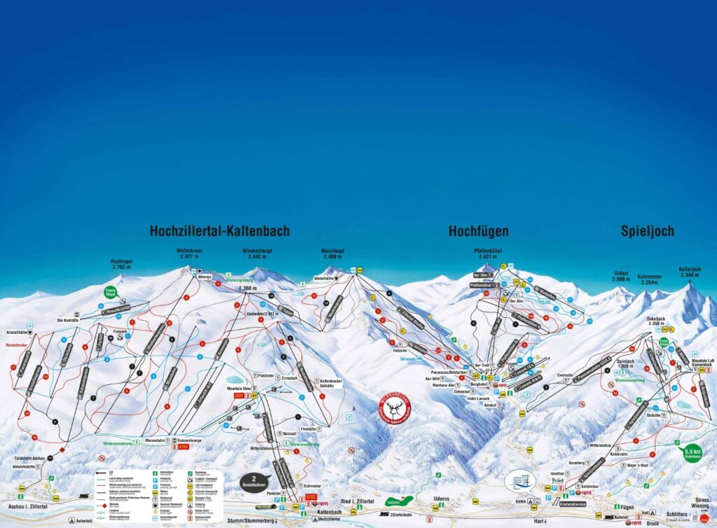 Pistenplan Hochzillertal